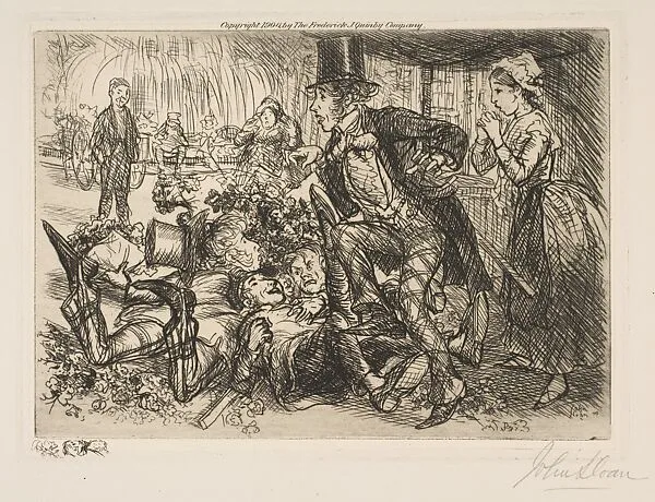 Upset at the Flower Stall — John Sloan