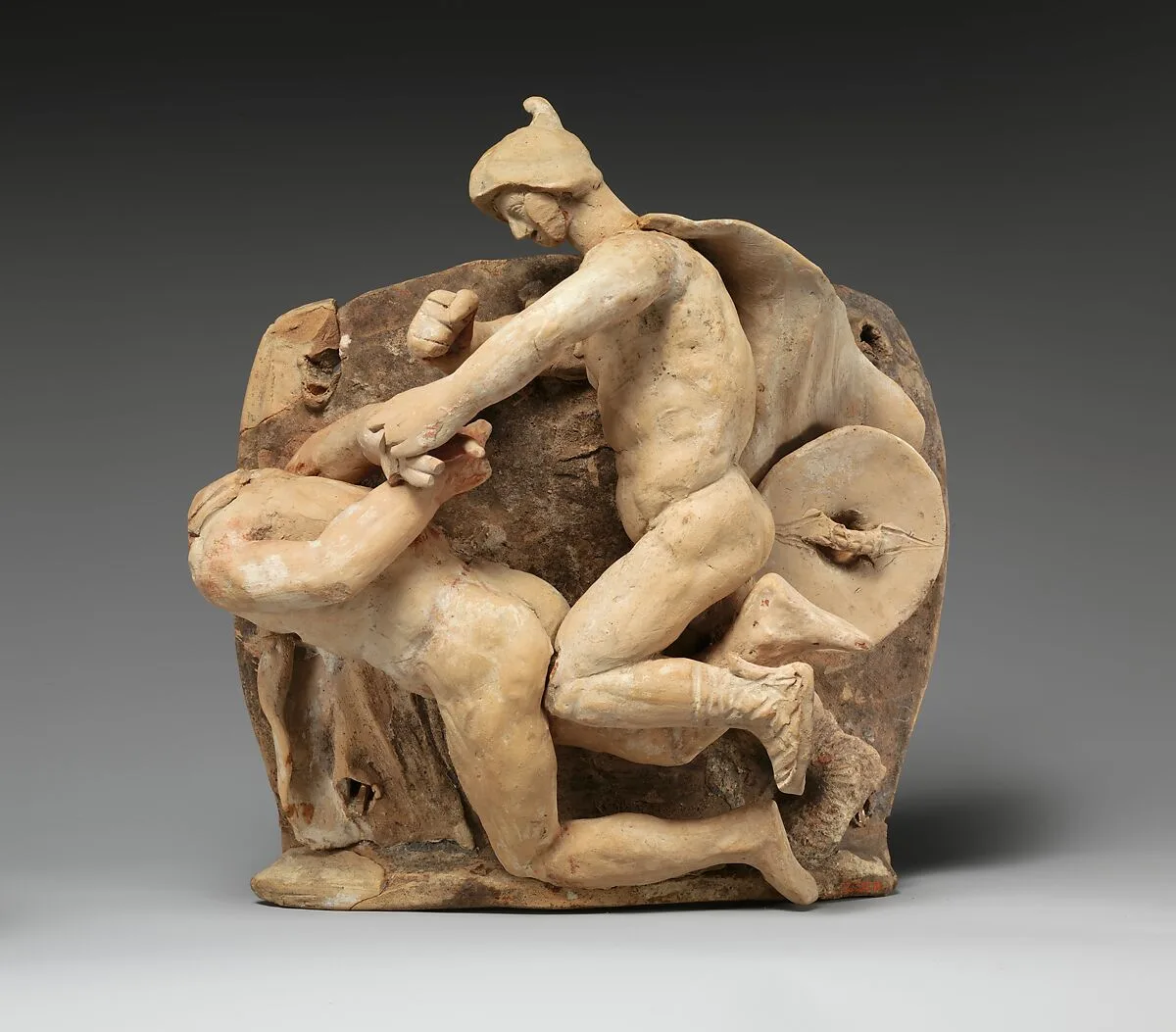 Terracotta relief probably from a funnel vase — Unknown
