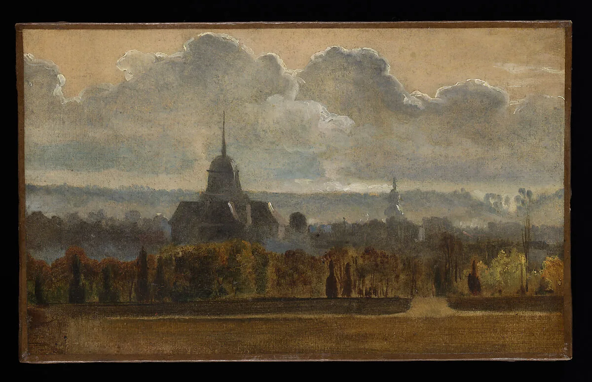 View of Notre Dame de Versailles from the plaine de Rocquencourt towards the South — François Marius Granet