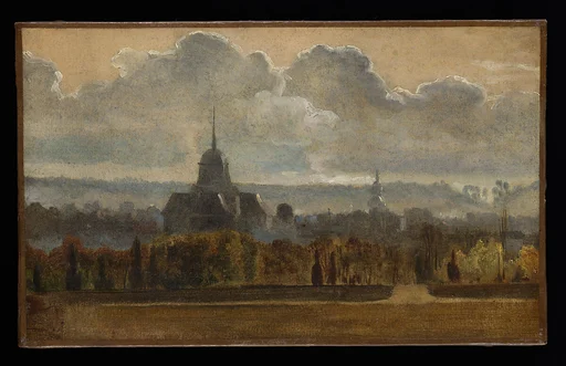 View of Notre Dame de Versailles from the plaine de Rocquencourt towards the South