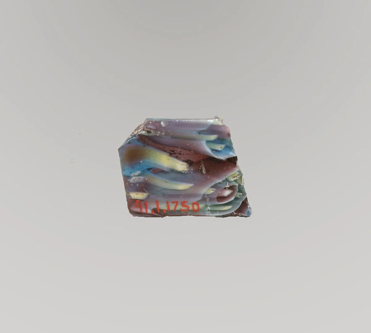 Glass mosaic ribbed bowl fragment — Unknown