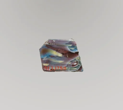 Glass mosaic ribbed bowl fragment