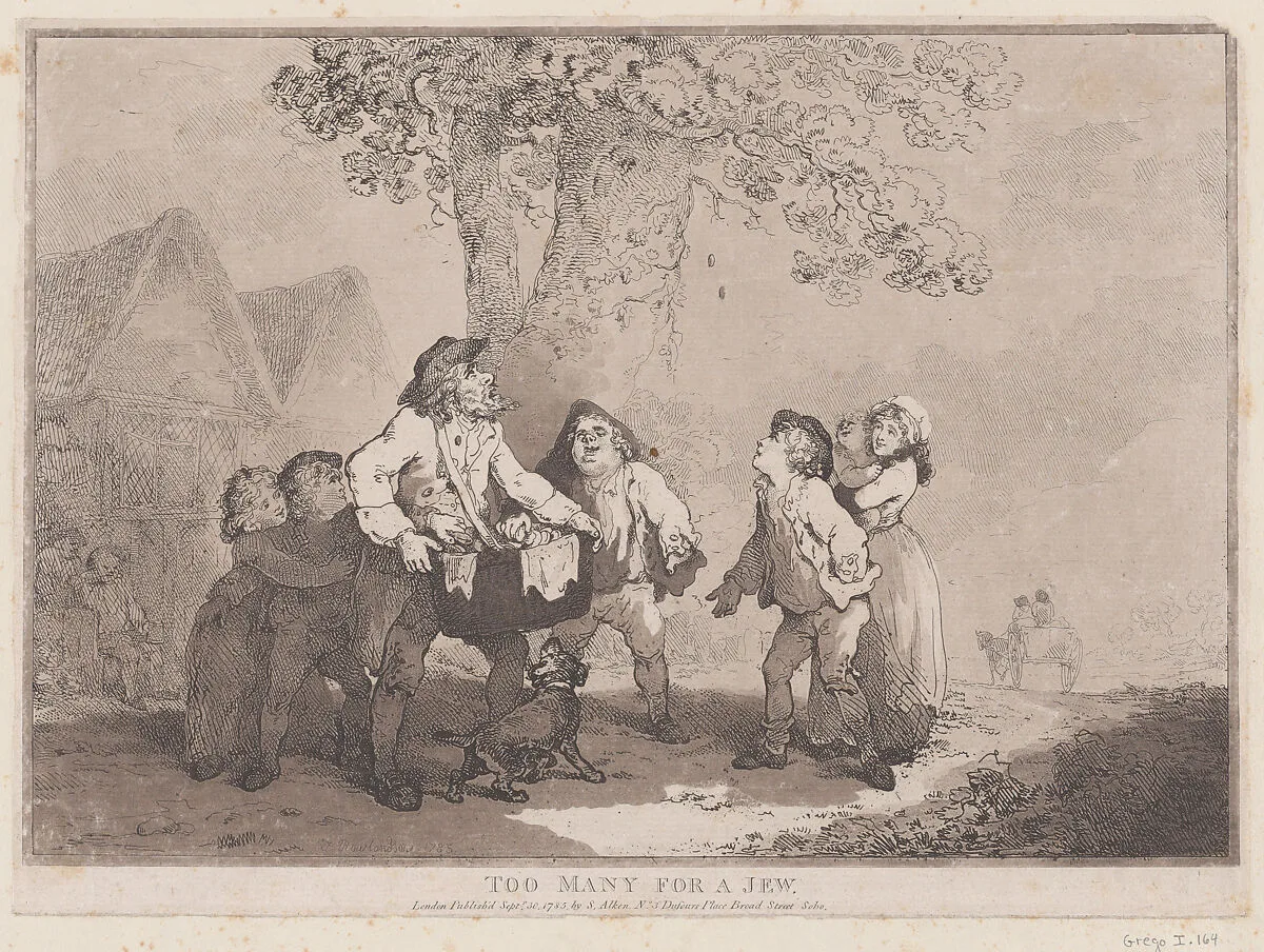 Too Many for a Jew — Samuel Alken|Thomas Rowlandson