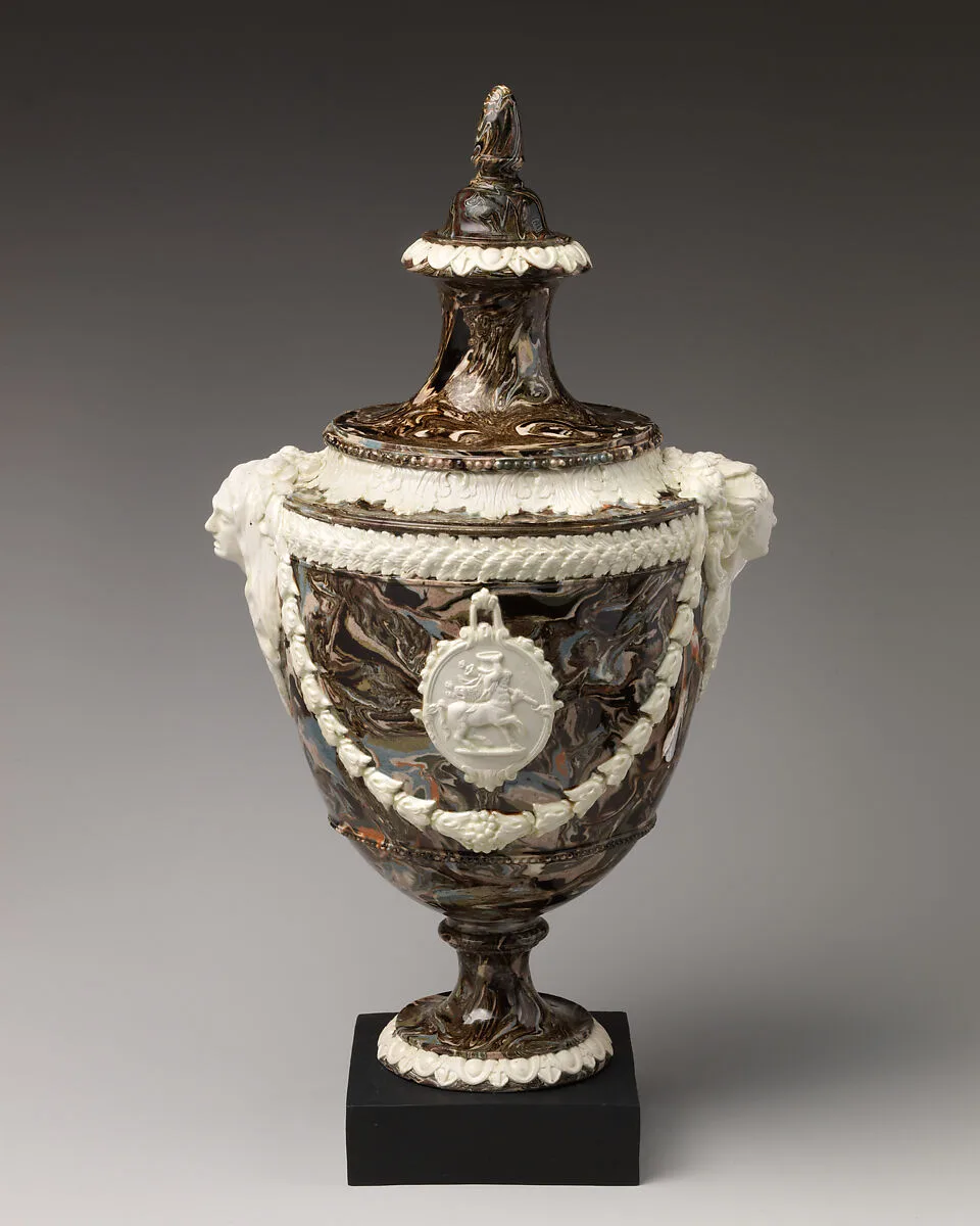Ornamental agate creamware vase — James Neale|Neale & Co.