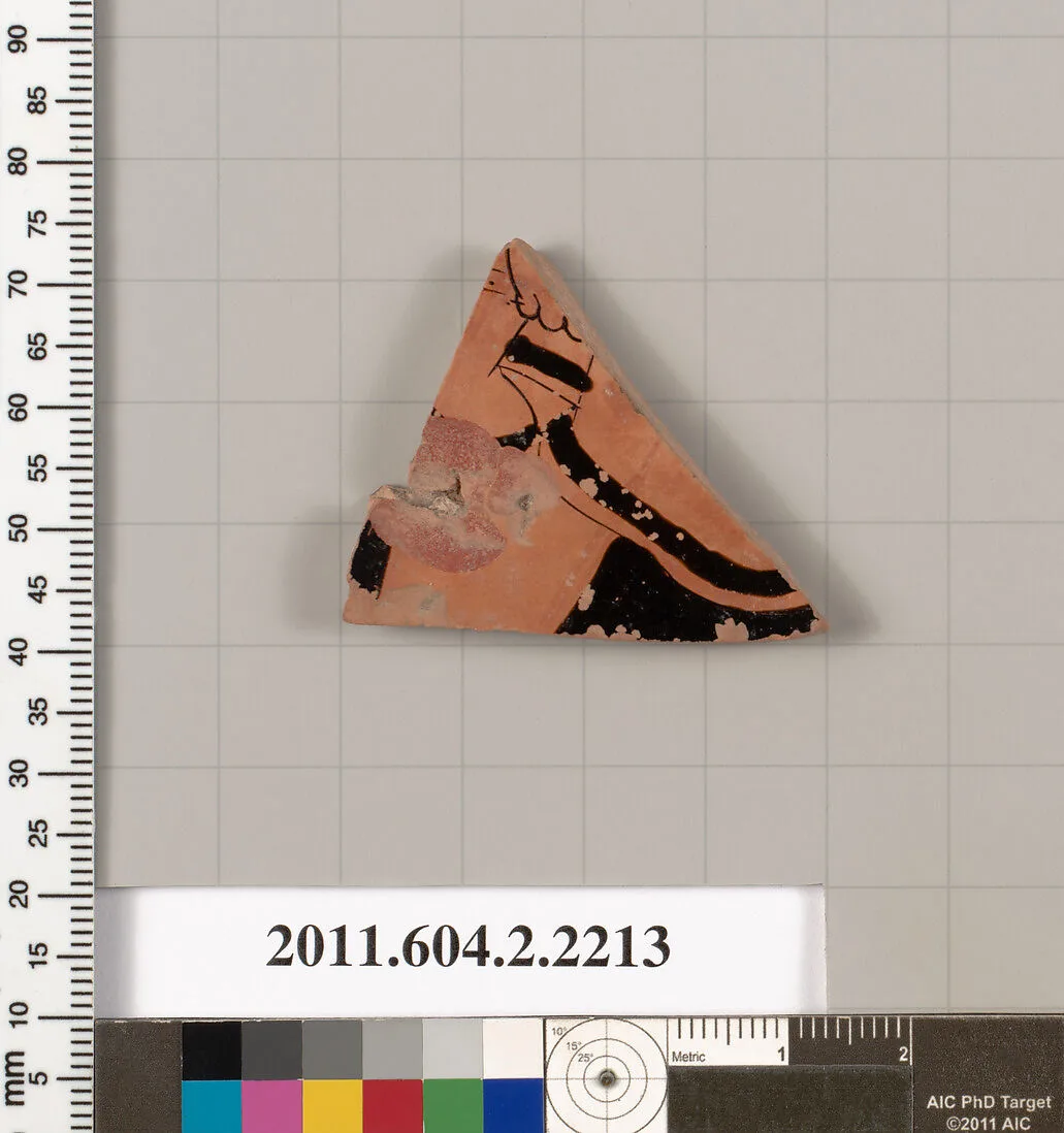 Terracotta fragment of a pot; unglazed on the inside — Unknown