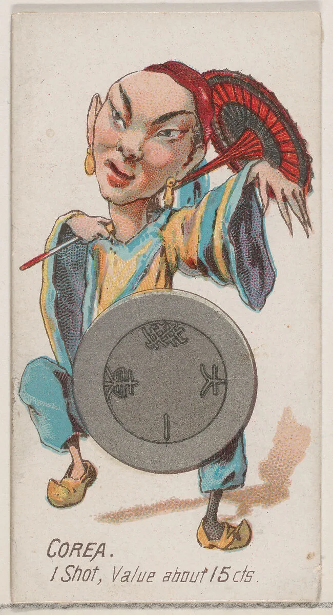 Caricatured Korean, 1 Shot, from the series Coins of All Nations (N72, variation 2) for Duke brand cigarettes — W. Duke, Sons & Co.