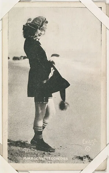 Bathing beauty in costume at beach from Mack Sennett Comedies Arcade series (W423) — Unknown