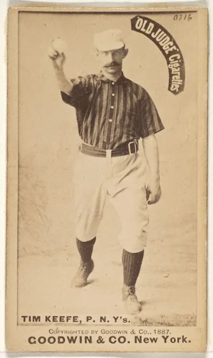 Timothy John "Tim" Keefe, Pitcher, New York, from the Old Judge series (N172) for Old Judge Cigarettes