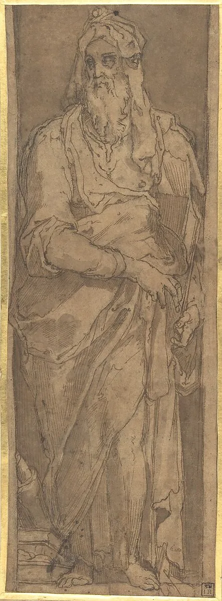 Standing Prophet in a Niche, Holding a Book — Taddeo Zuccaro