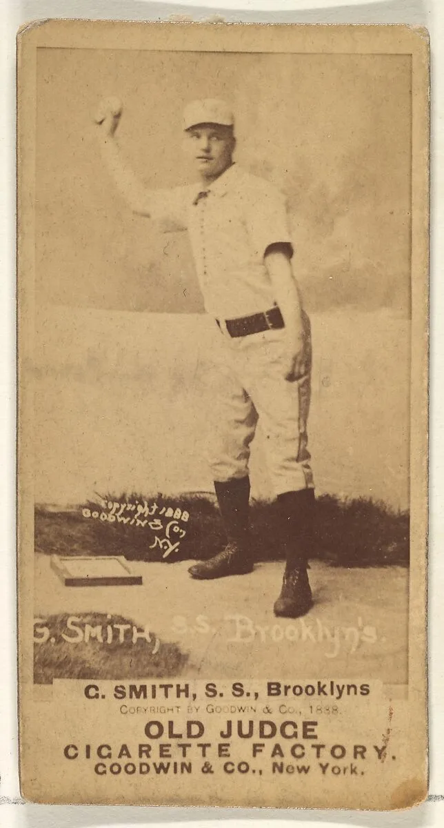 G. Smith, Shortstop, Brooklyn Bridegrooms, from the Old Judge series (N172) for Old Judge Cigarettes — Goodwin & Company