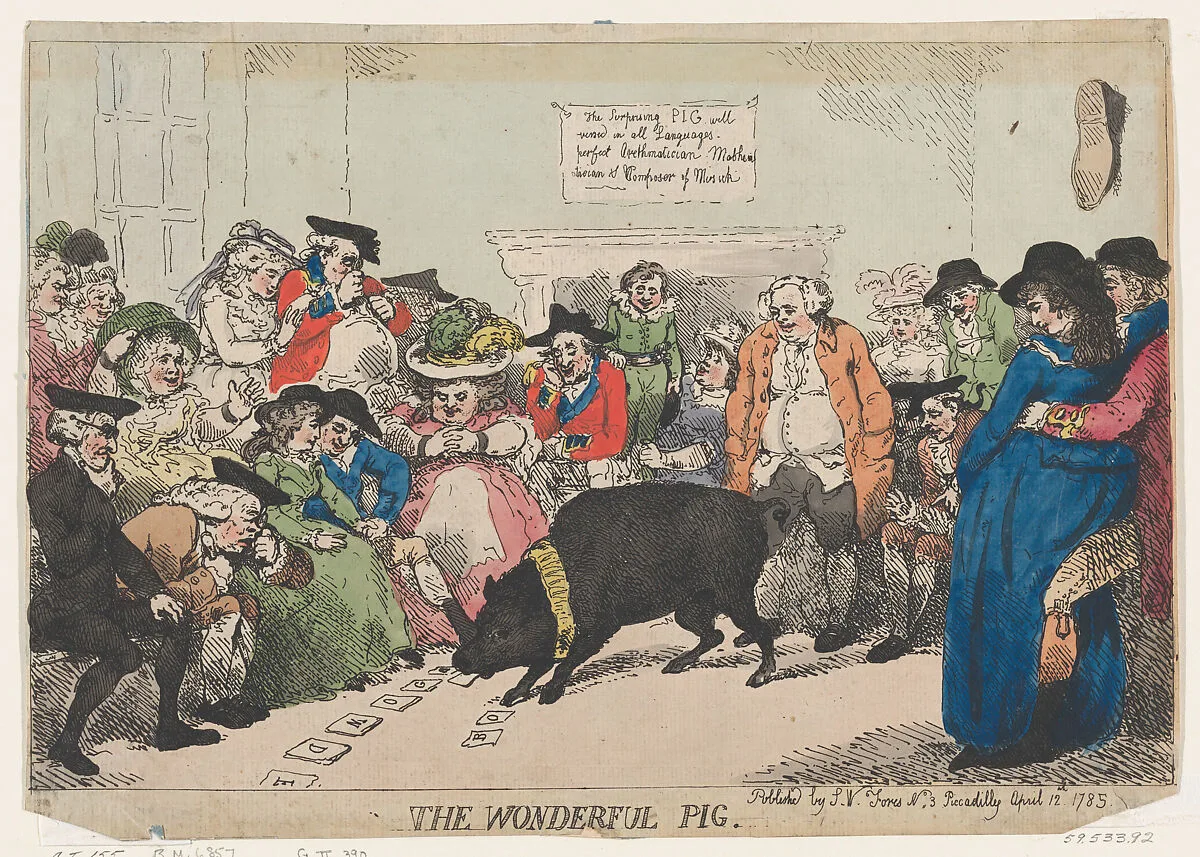 The Wonderful Pig — Thomas Rowlandson|S. W. Fores