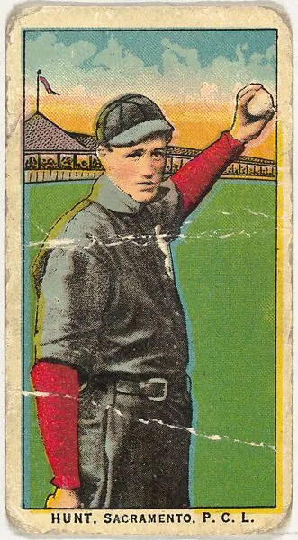 Hunt, Sacramento, Pacific Coast League, from the "Obak Baseball Players" set (T212), issued by the American Tobacco Company to promote Obak Mouthpiece Cigarettes — American Tobacco Company