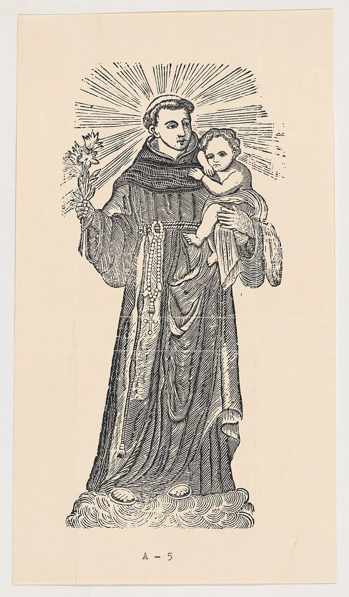 St Anthony of Padua holding the Christ child — José Guadalupe Posada|Anonymous