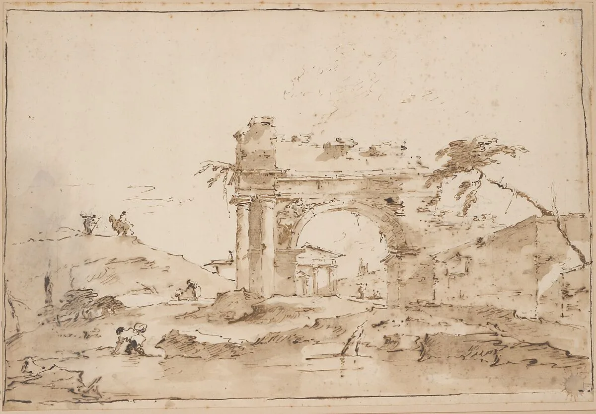 Capriccio with Roman Ruins — Francesco Guardi