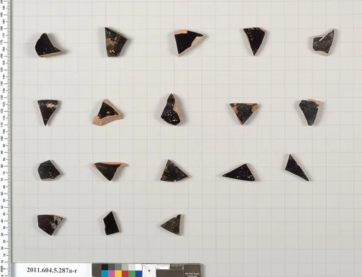 Terracotta fragments of kylikes (drinking cups)