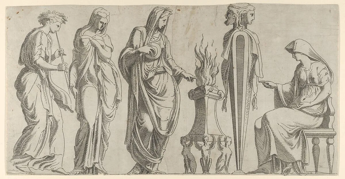 A Sacrifice — Léon Davent|Francesco Primaticcio