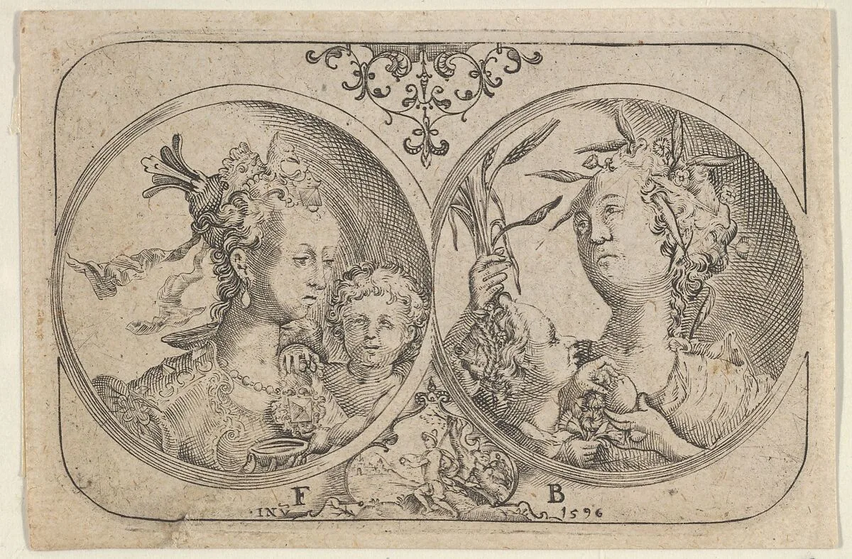 Horizontal Panel with Two Medallions Containing Cupid — Floris Balthasarsz van Berckenrode