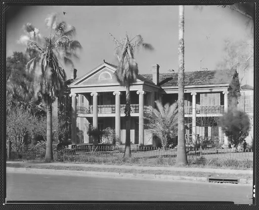 [Greek Revival House with Half-Lunette Window in Gable]