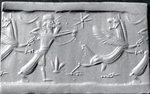 Cylinder seal with mythological contest scene — Unknown