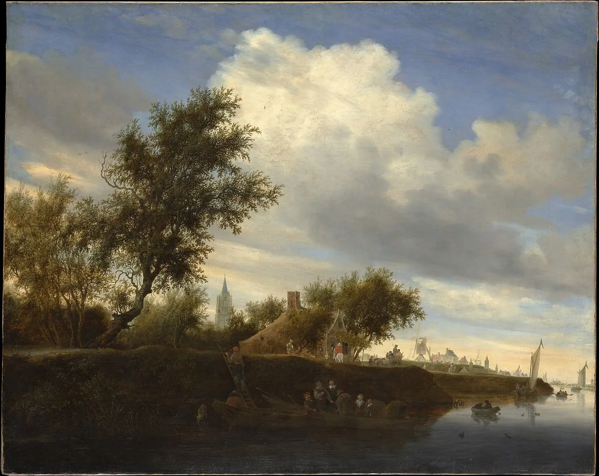 Ferry near Gorinchem — Salomon van Ruysdael