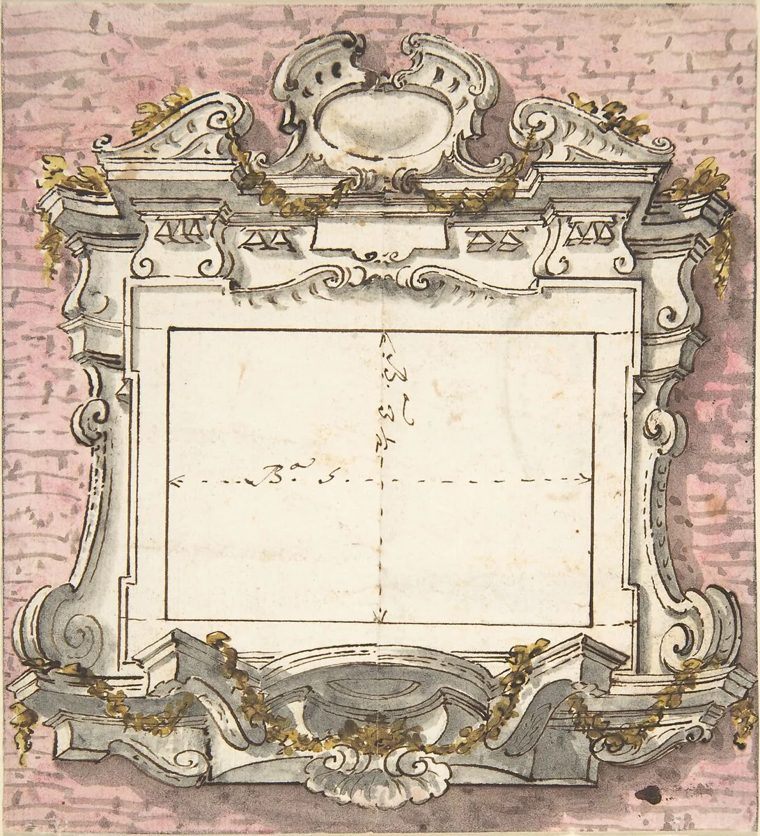 Design for a Wall-mounted Epitaph — Giovanni Larciani ("Master of the Kress Landscapes")