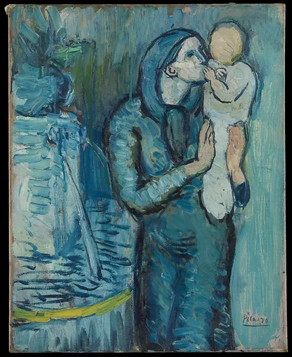 Mother and Child by a Fountain