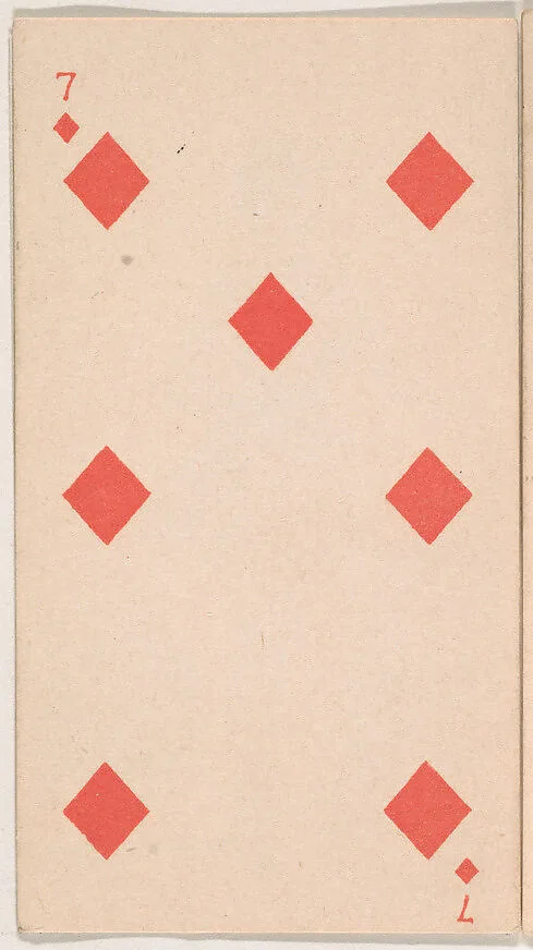 Seven of Diamonds, from the Transparent Playing Cards series (N220) issued by Kinney Bros. — Kinney Brothers Tobacco Company