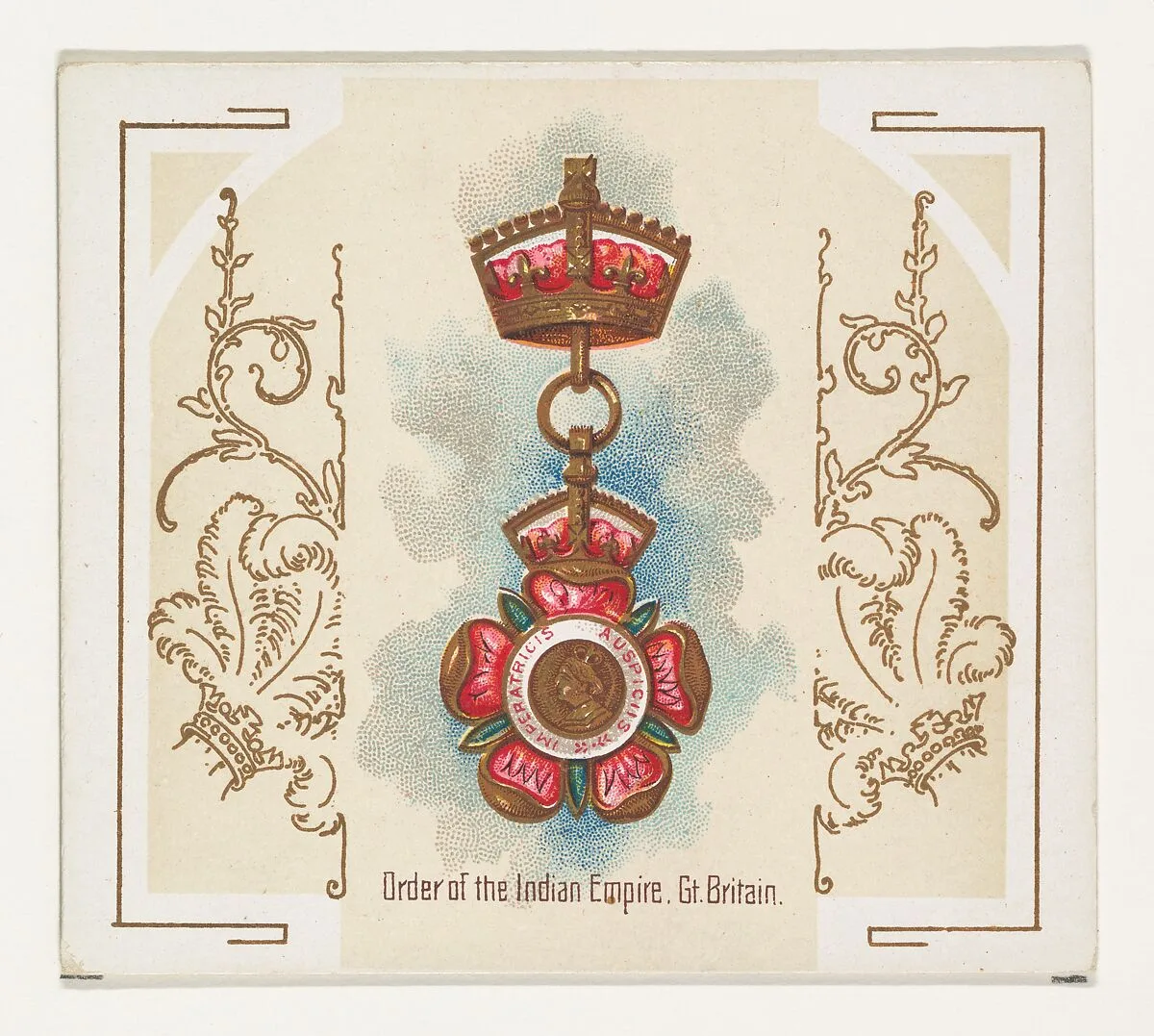 Order of the Indian Empire, Great Britain, from the World's Decorations series (N44) for Allen & Ginter Cigarettes — Allen & Ginter|Lindner, Eddy & Claus