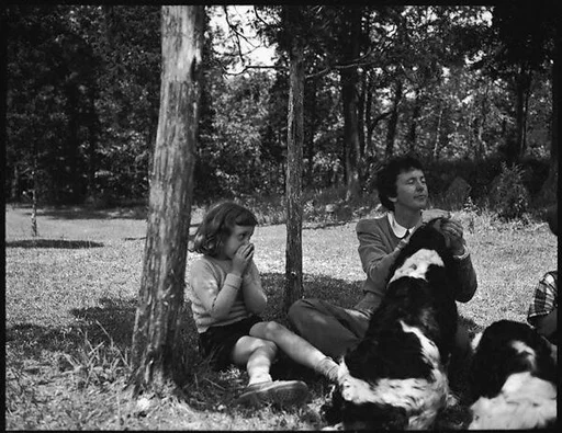 [Emily Workum and Her Children on Lawn, Bedford Village, New York]