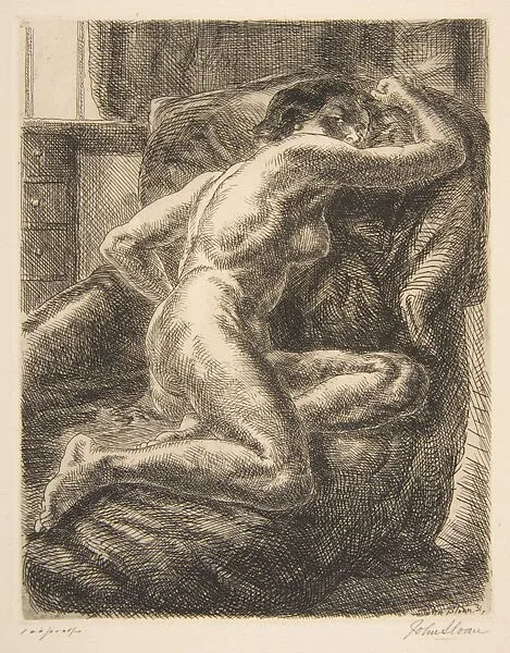 Nude on Draped Couch — John Sloan