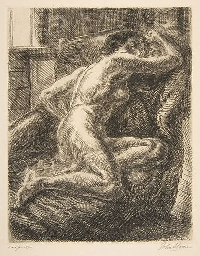 Nude on Draped Couch