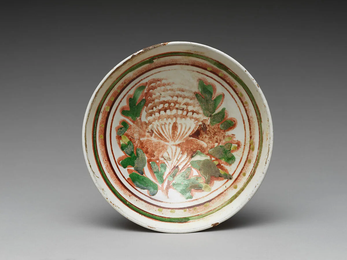 金 磁州窯紅綠彩牡丹紋碗|Bowl with peony — Unknown