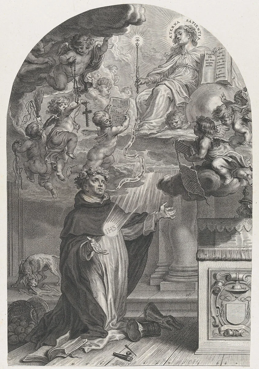 The Blessed Henry Suso Kneeling before Eternal Wisdom — Abraham van Diepenbeeck|Cornelis Galle I