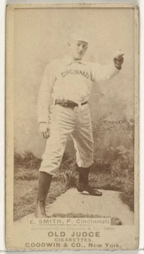 Elmer Ellsworth "Mike" Smith, Pitcher, Cincinnati, from the Old Judge series (N172) for Old Judge Cigarettes