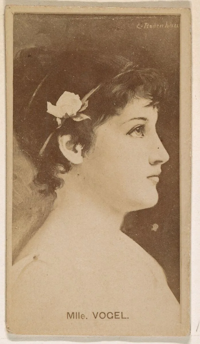 Mlle. Vogel, from the Actresses series (N245) issued by Kinney Brothers to promote Sweet Caporal Cigarettes — Kinney Brothers Tobacco Company