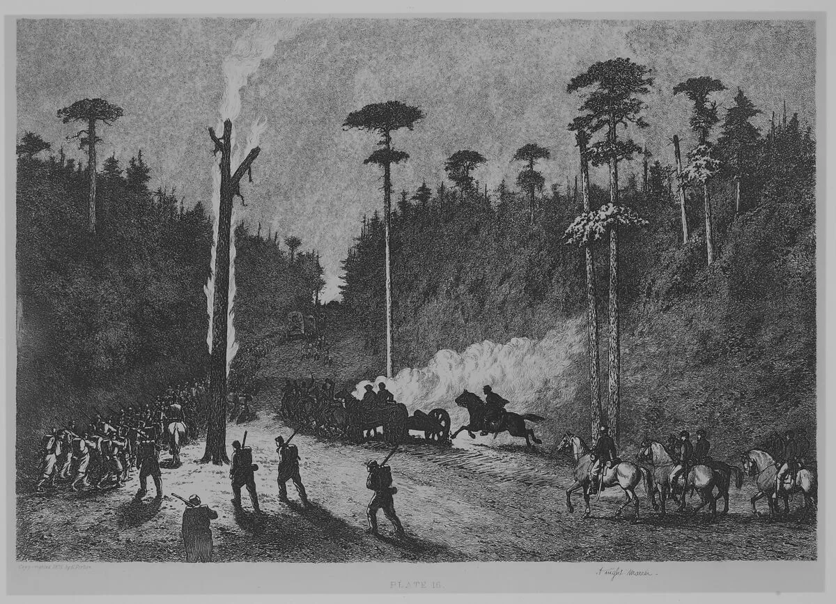 A Night March, Plate 16 from "Life Studies of the Great Army" — Edwin Austin Forbes