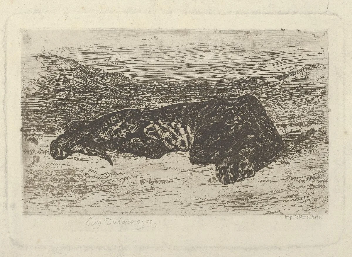 Tiger Lying in the Desert — Eugène Delacroix