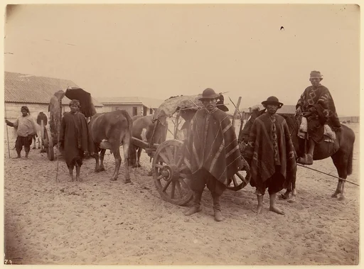 [Group of Indians with Cart and Oxen]