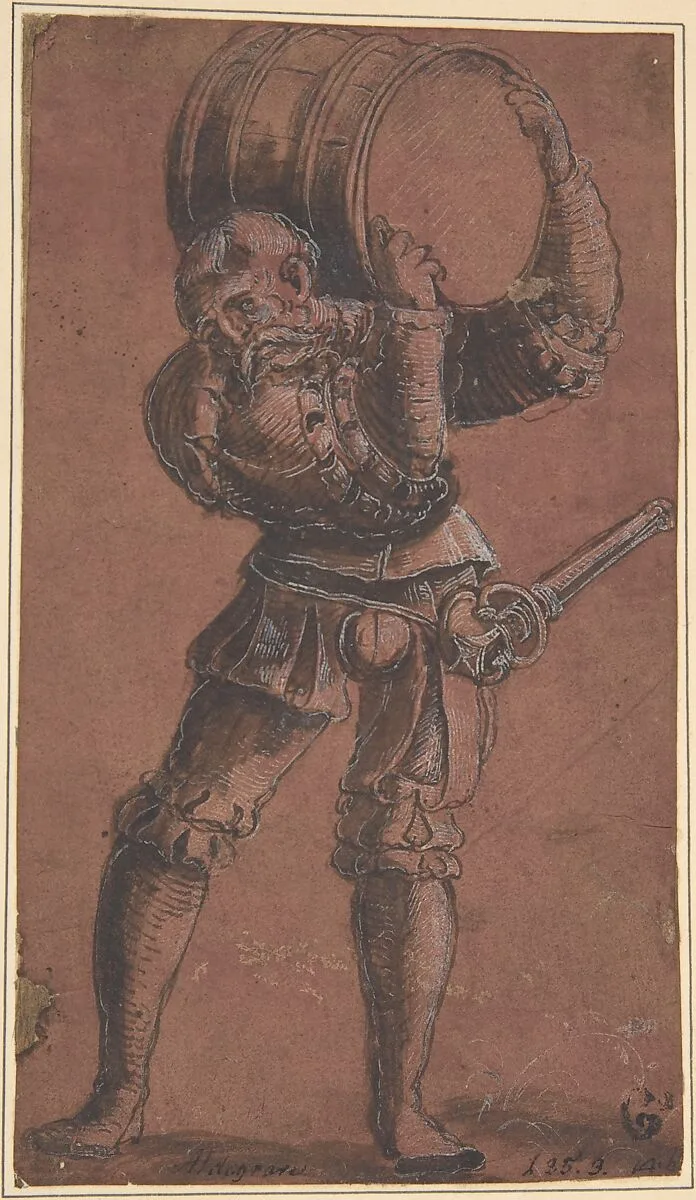 Landsknecht Carrying a Barrel — Georg Lemberger