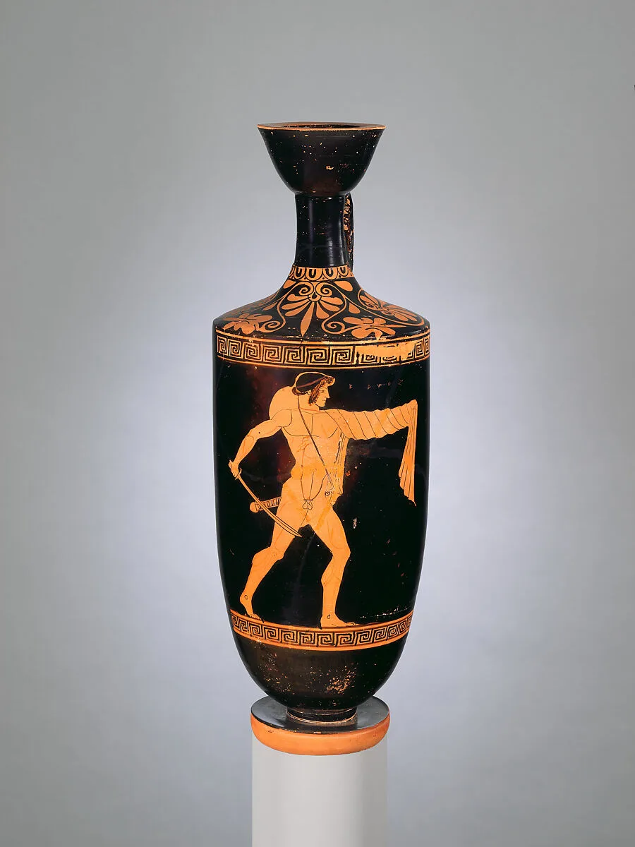 Terracotta lekythos (oil flask) — Oionokles Painter