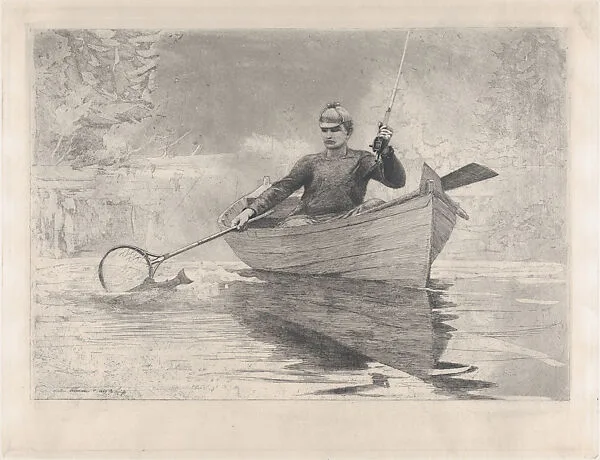 Fly Fishing, Saranac Lake — Winslow Homer|Charles S. White