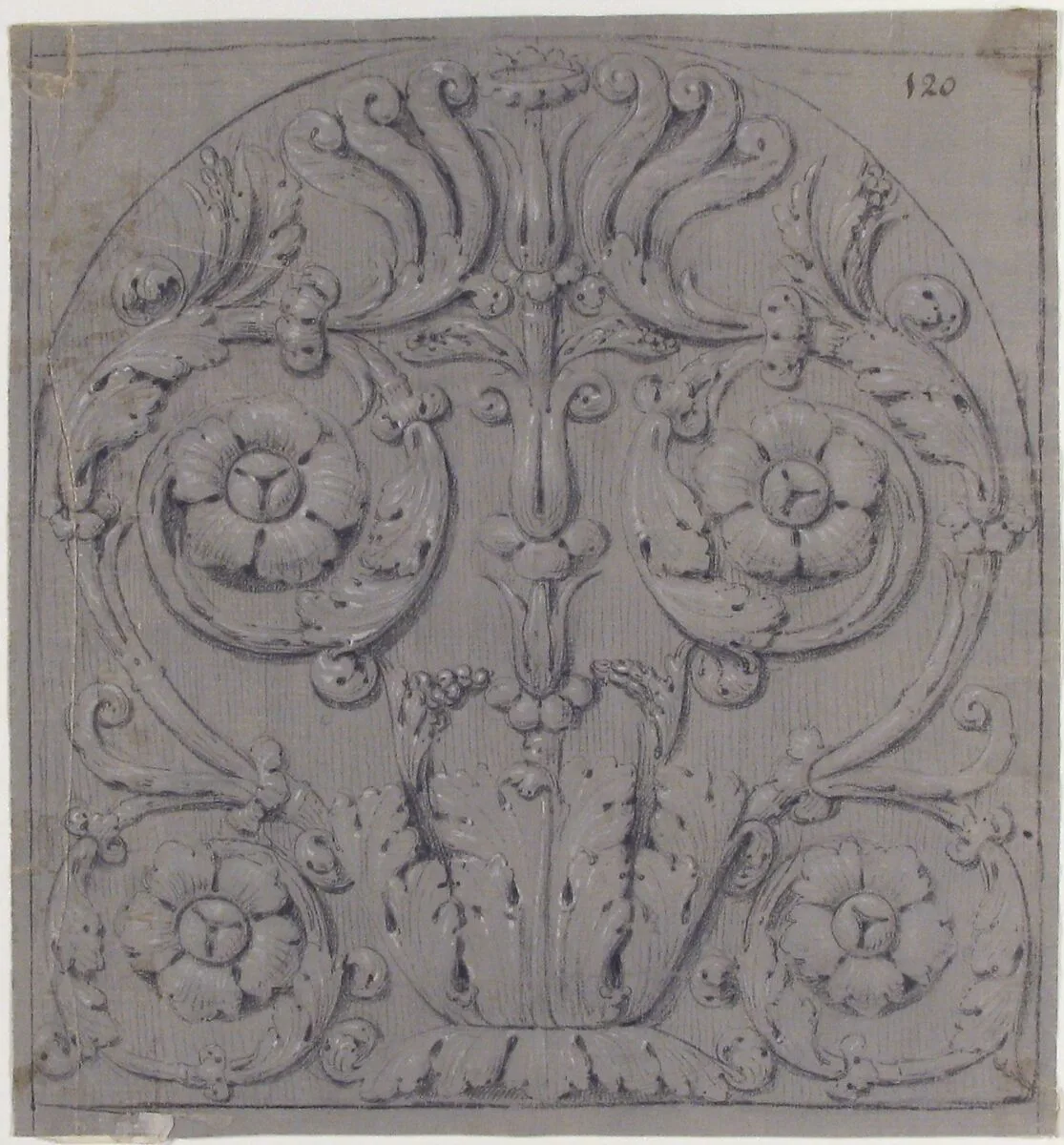 Design for Sculpted Ornament — Anonymous, French, 19th century
