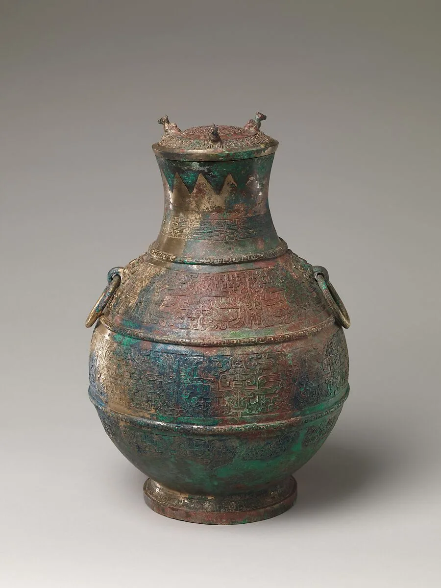 春秋 嵌紅銅青銅壺|Wine container (hu) — Unknown