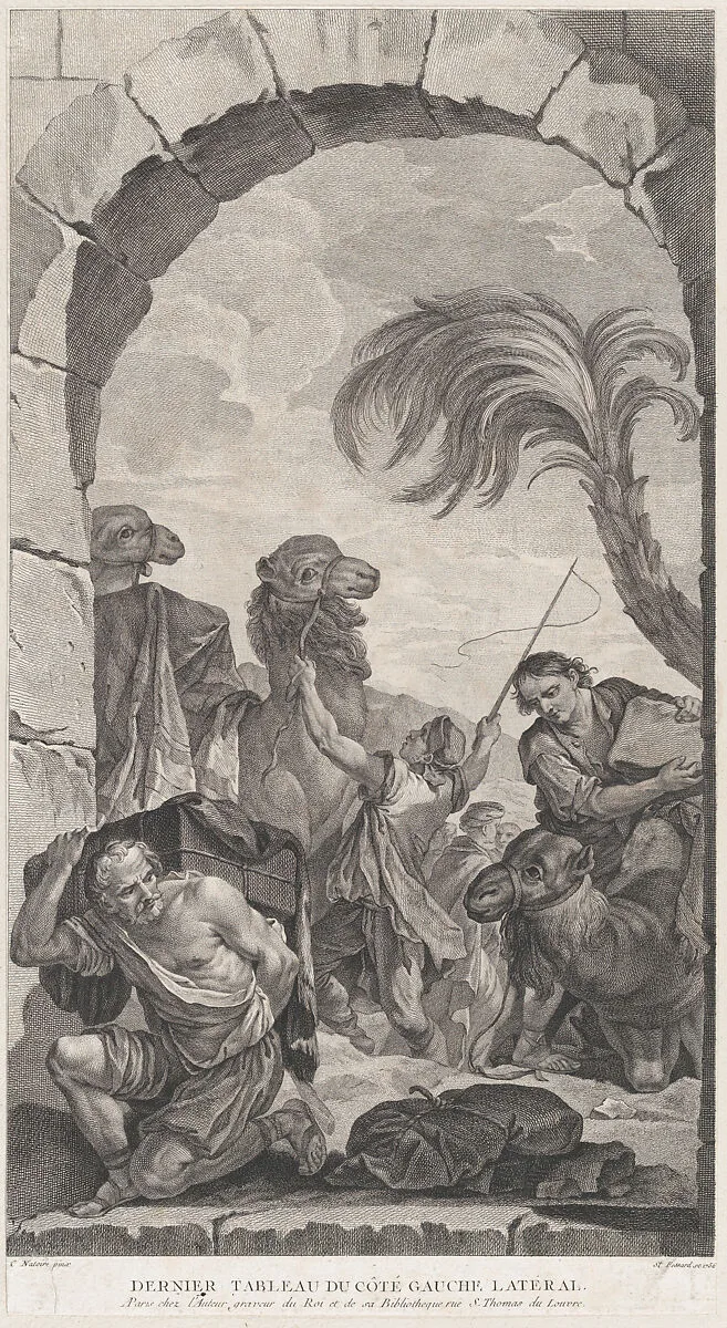 The Chapel of the Enfants-Trouvés in Paris: La Suite des rois mages: chameliers et porteurs de présents — Etienne Fessard|Charles Joseph Natoire