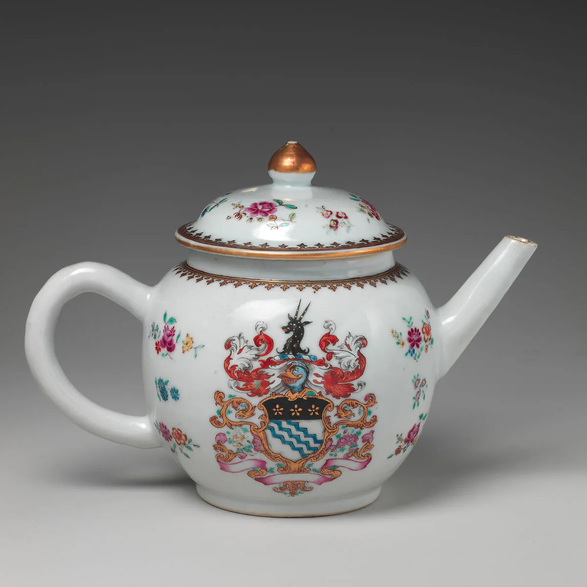 Teapot with armorial decoration (part of a service) — Unknown