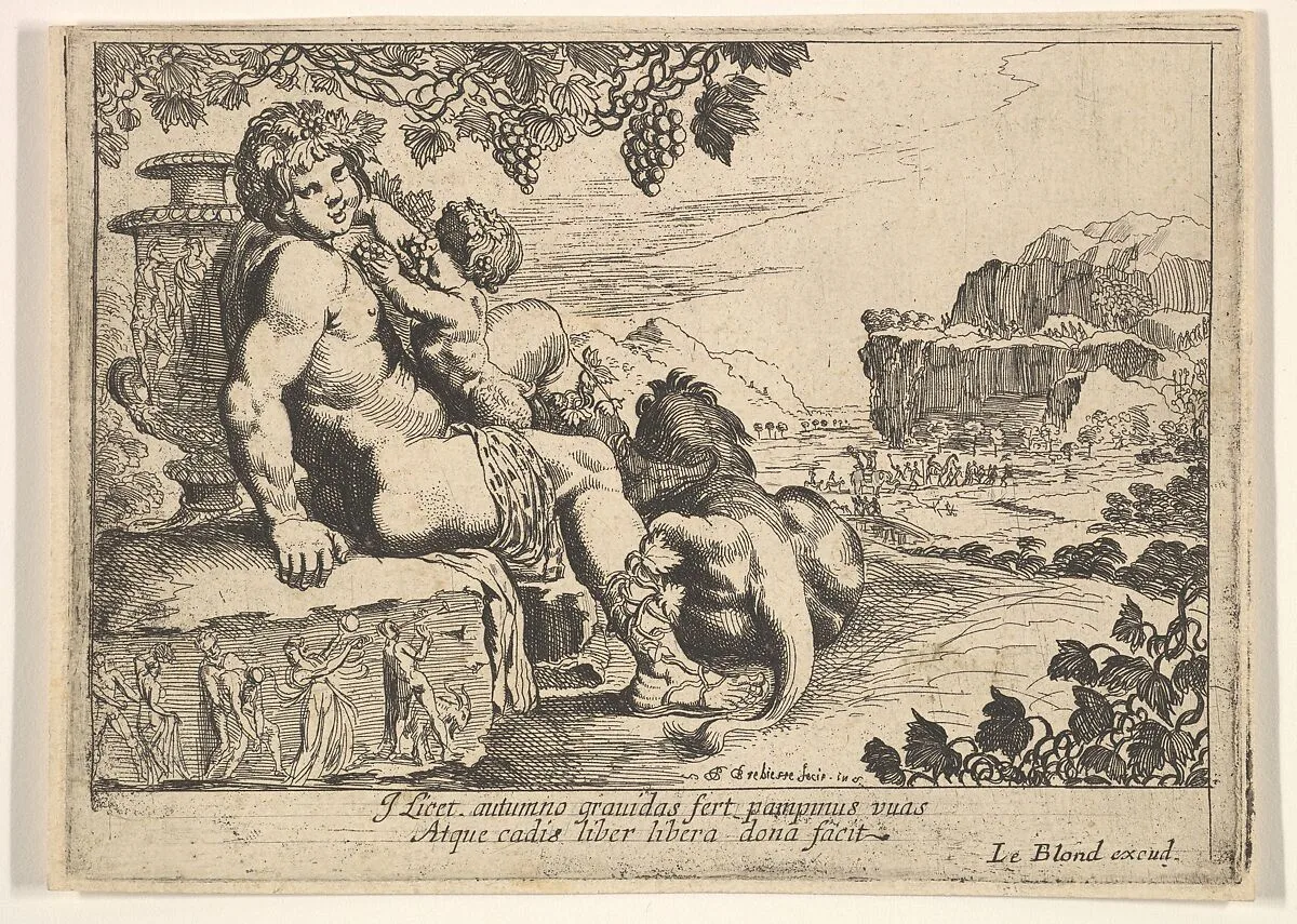 Bacchus, Satyr, and Lion — Pierre Brebiette