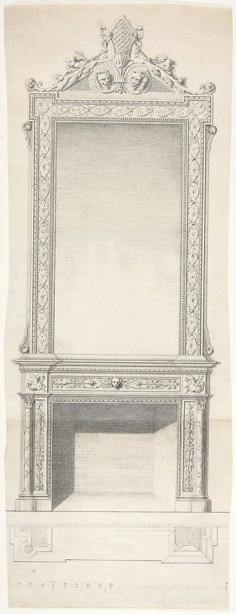 Chimneypiece Design with Mirror — Anonymous, British, 19th century