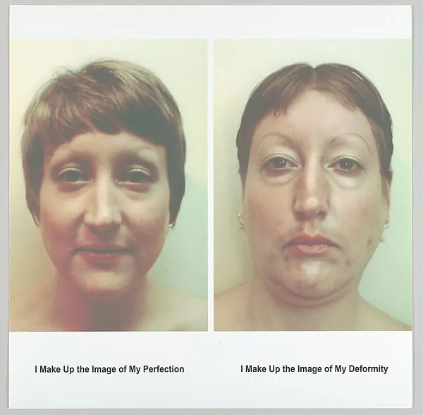 I Make up the Image of My Perfection/I Make up the Image of My Deformity, from Femfolio — Martha Wilson|Brodsky Center for Innovative Editions