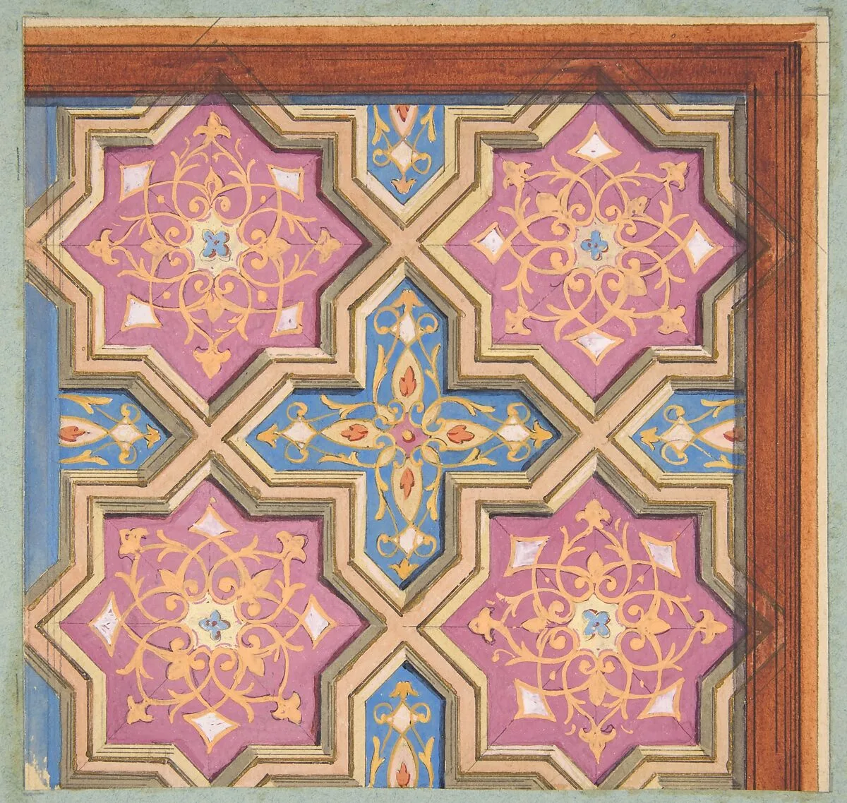 Partial design for the decoration of a ceiling — Jules-Edmond-Charles Lachaise|Eugène-Pierre Gourdet