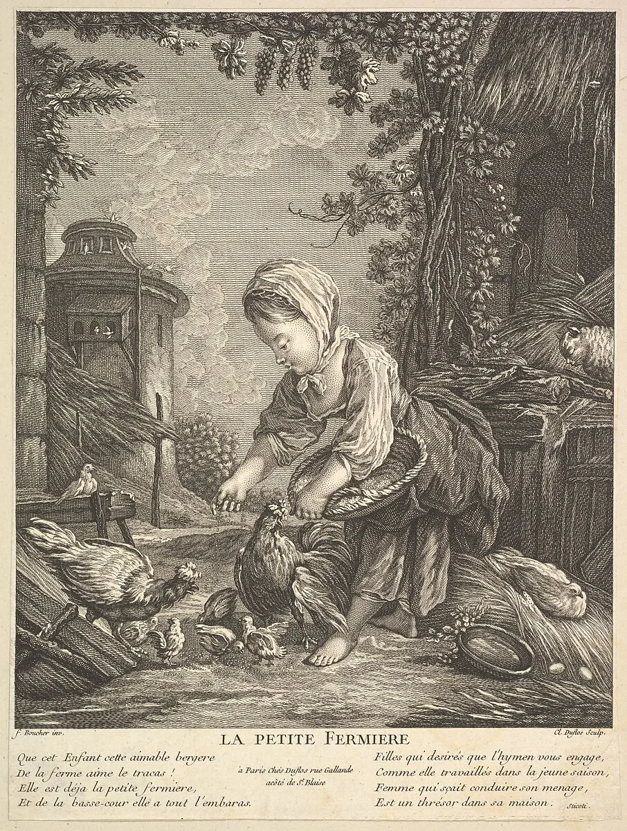 The Little Farm Girl — Claude Augustin Duflos le Jeune|François Boucher